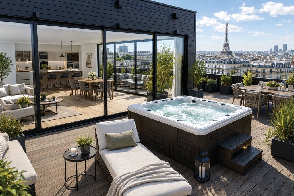 World Pool Innovation — Le spa CLEA ST, série Privilège, d'une capacité de 6 places, combine confort et technologi